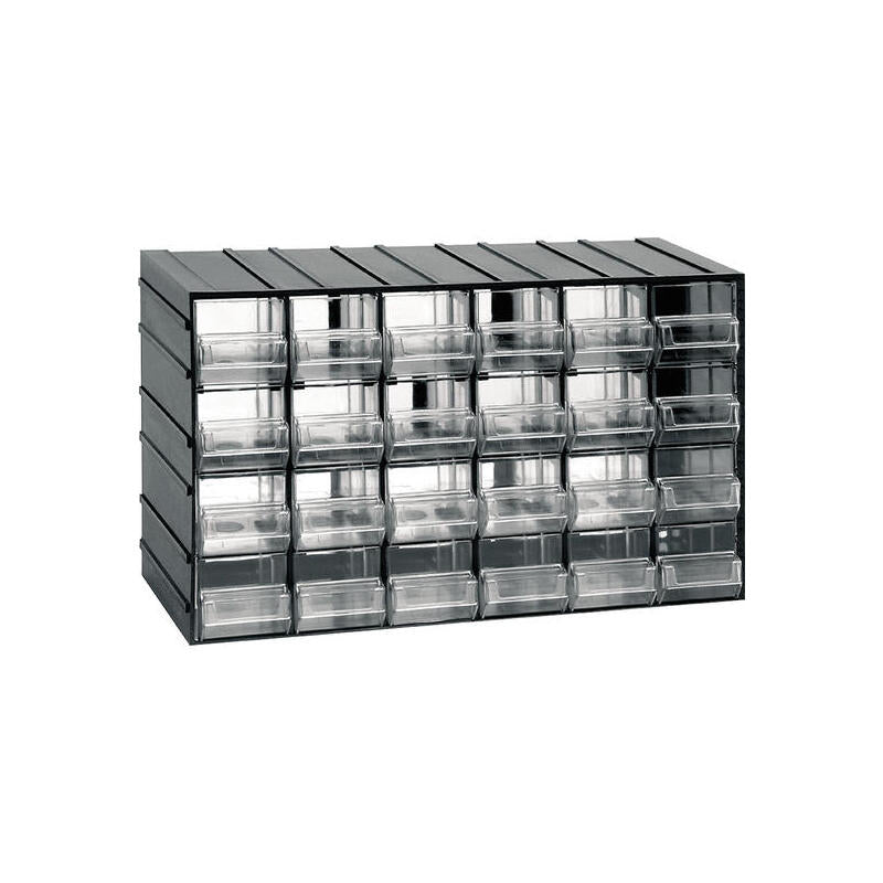 Unidad De Almacenamiento Modular De Plástico L 382 X P 148 X H 230 Mm Con 24 Cajones Transparentes