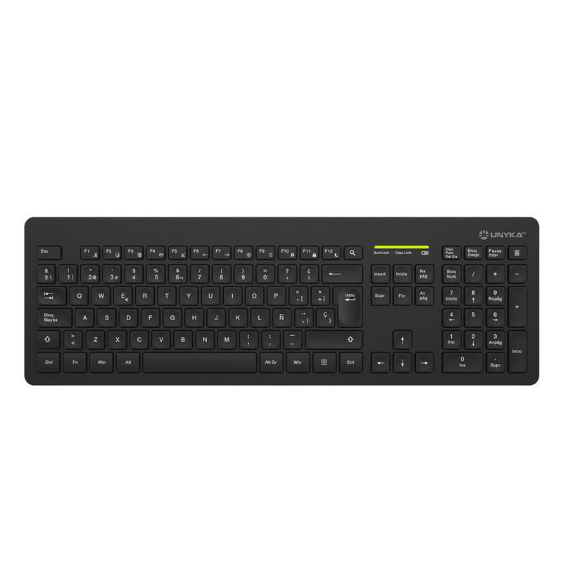 Unykach Combo Mk212 Pro Slim Wireless Kit Teclado + Ratón Inalámbricos Negros