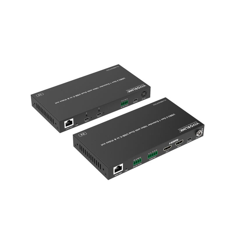 Usb3.2 Gen 1 Extender (100m) With Dual Usb-C In & Video