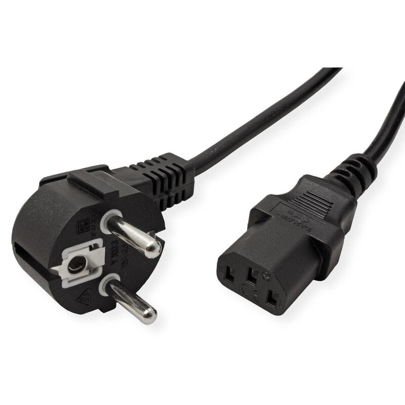 Value Cable De Alimentación, Cee7 7-Conector Macho & Iec Conector Hembra Recto, Negro, 5 M