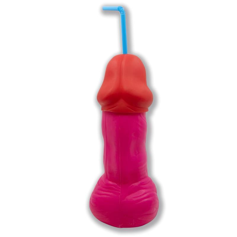 Vaso Con Forma De Pene Plastico Fuscia 500 Ml