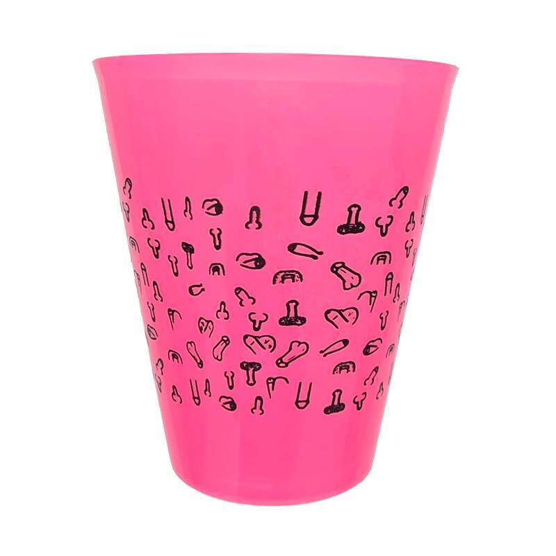 Vaso Plástico Diseño Penes Fuscia 500ml