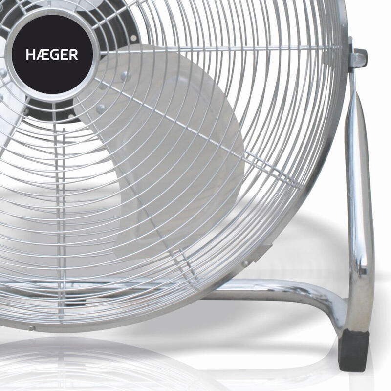 Ventilador De Suelo Industrial Haeger New Tornado 3 Aspas Metalicas 45cm 90w Interruptor Giratorio 3 Velocidades