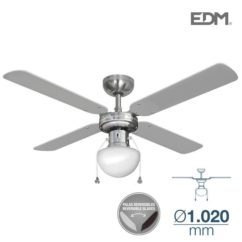 Ventilador De Techo Modelo Caribe Cromado Potencia: 50w Aspas: Ø102cm Edm