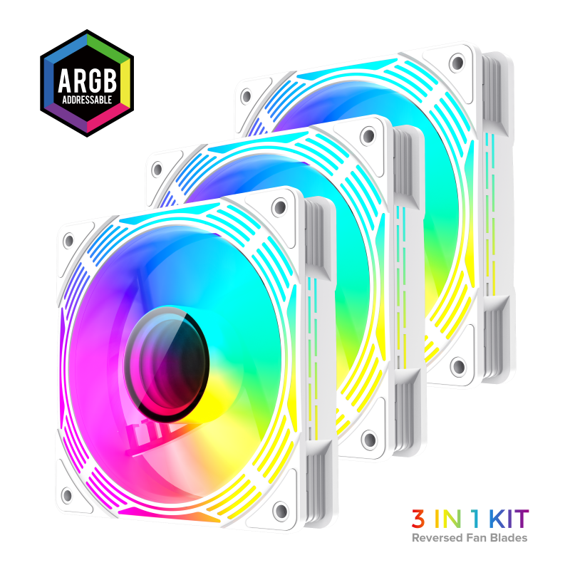 Ventilador Pc Gamemax Case Fan Kf300r Bw White