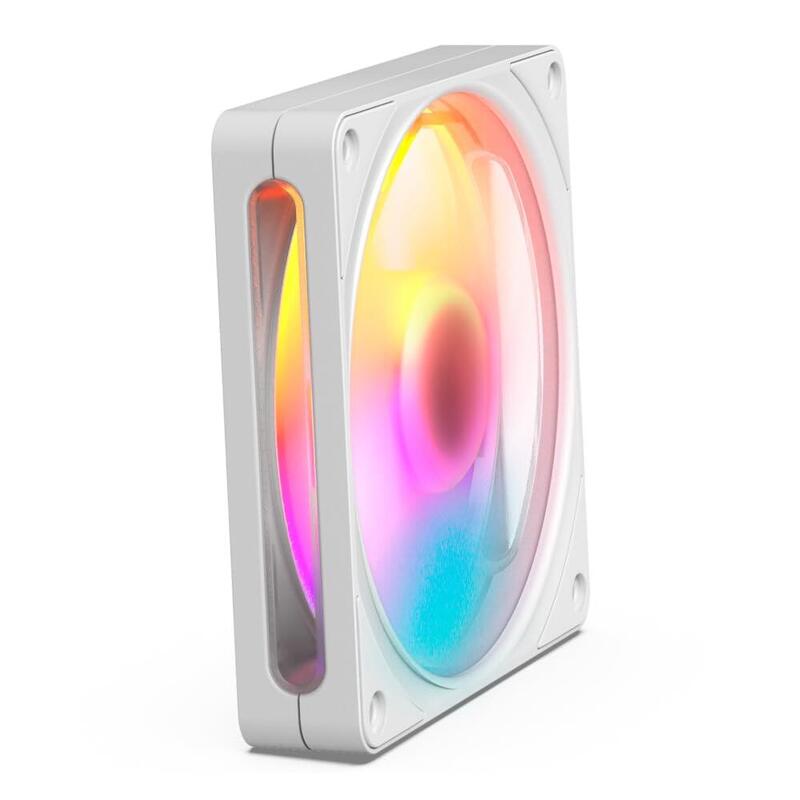 Ventilador Pc Nzxt F120 Rgb Pwm De 120 Mm - Vibrante Iluminación Rgb Con 8 Led - Rodamiento Dinámico Fluido - Compatible Con Nzxt Cam - Blanco