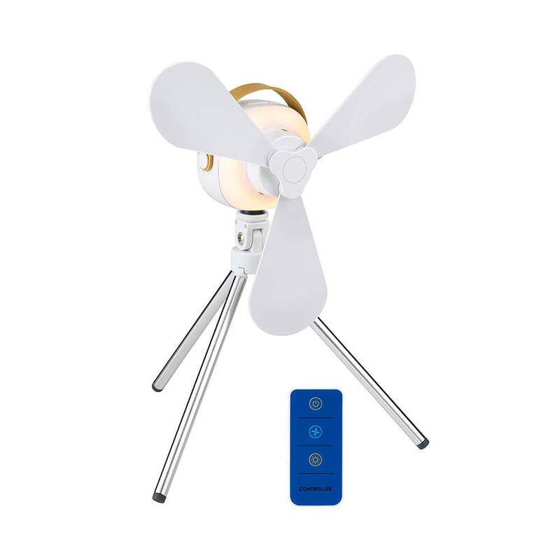 Ventilador Recargable De Mesa Usb, Con Aspas, 4 Velocidades Con Mando