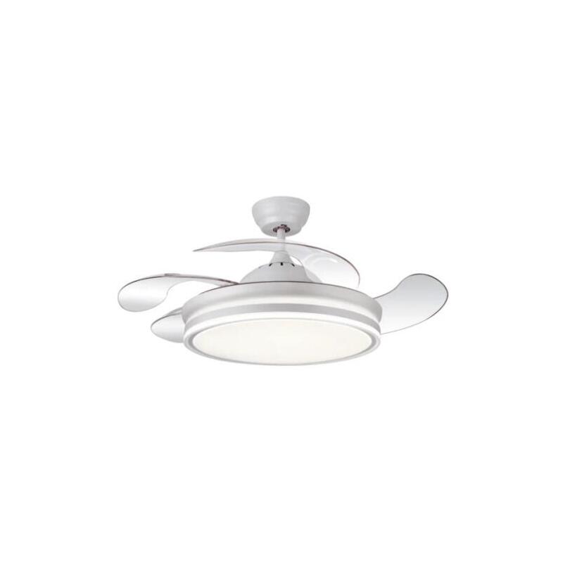 Ventilador Techo Calima 1080 Mm Mando A Distancia 6 Velocidades Motor Dc Luz Led Integrada Acabado En Blanco