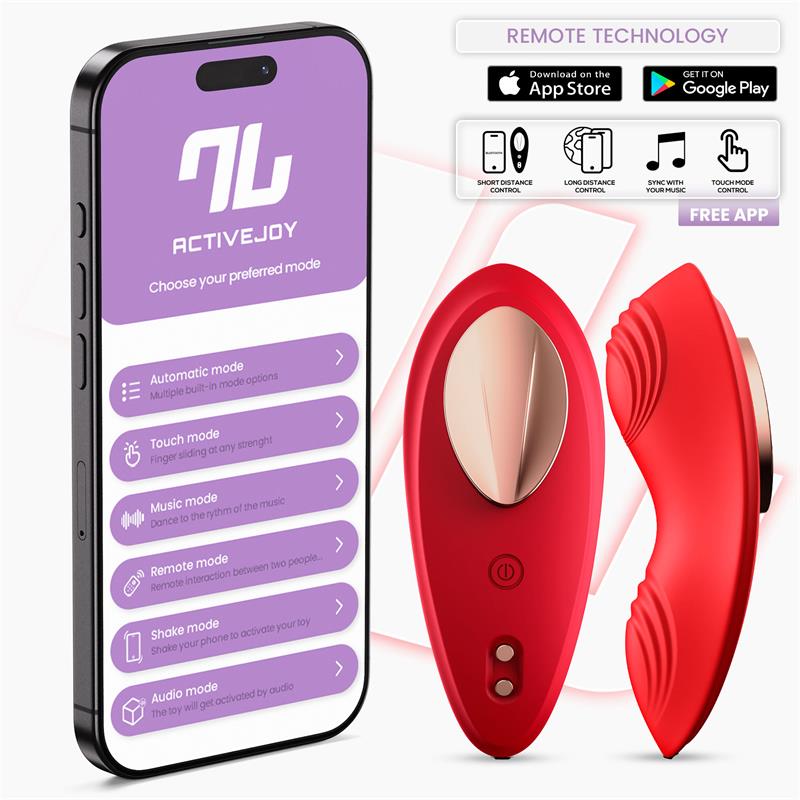 Vibrador De Braguita Silicone Con App Silicona Doble Capa Rojo