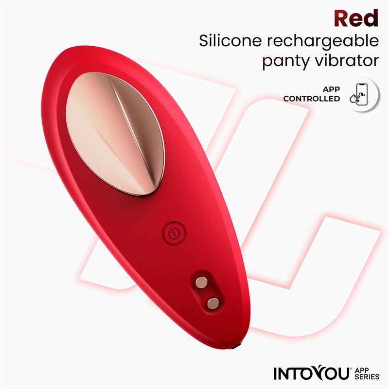 Vibrador De Braguita Silicone Con App Silicona Doble Capa Rojo