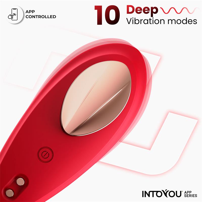 Vibrador De Braguita Silicone Con App Silicona Doble Capa Rojo