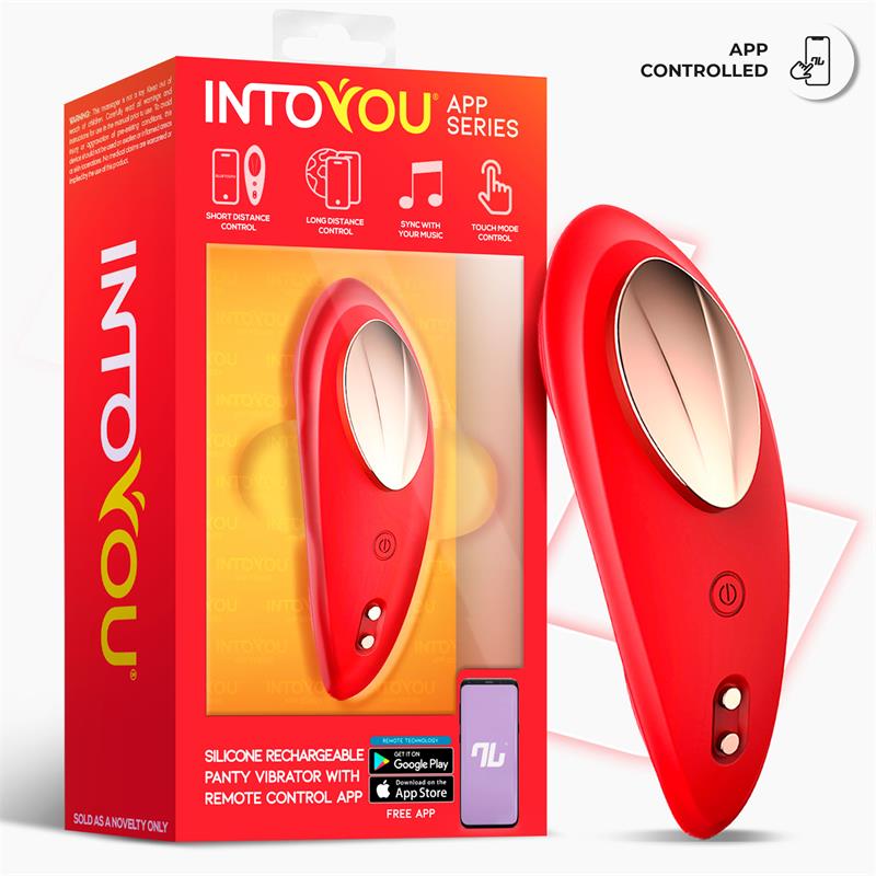 Vibrador De Braguita Silicone Con App Silicona Doble Capa Rojo