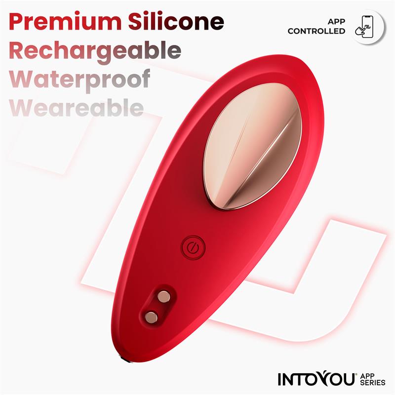 Vibrador De Braguita Silicone Con App Silicona Doble Capa Rojo