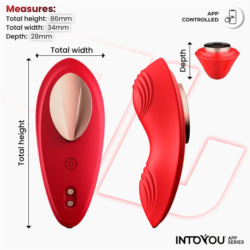 Vibrador De Braguita Silicone Con App Silicona Doble Capa Rojo