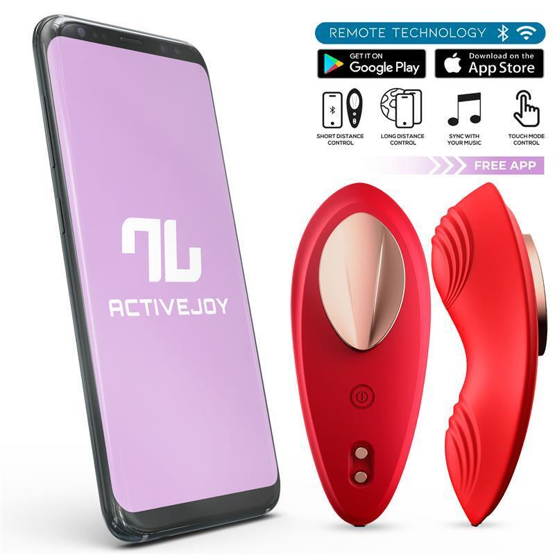 Vibrador De Braguita Silicone Con App Silicona Doble Capa Rojo