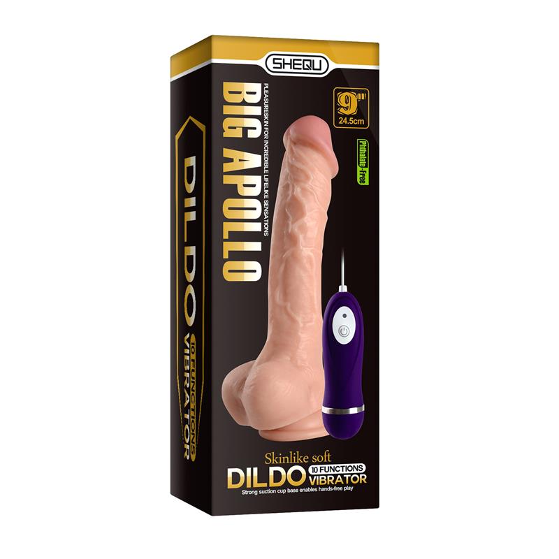 Vibrador Realista Control Remoto Apolo 24.5 Cm