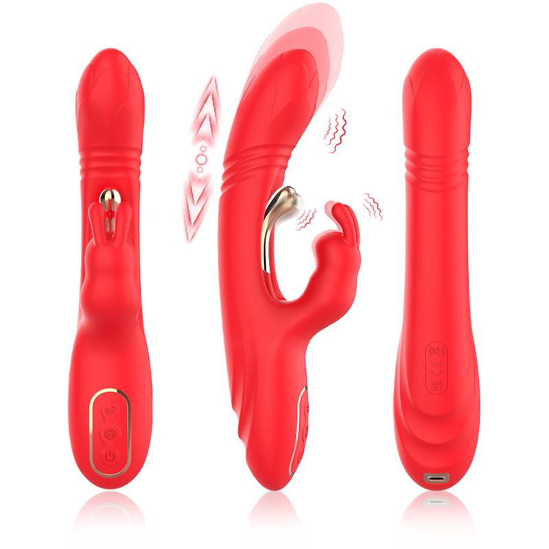 Vibrador Tickler Con Thrusting Silicona Líquida