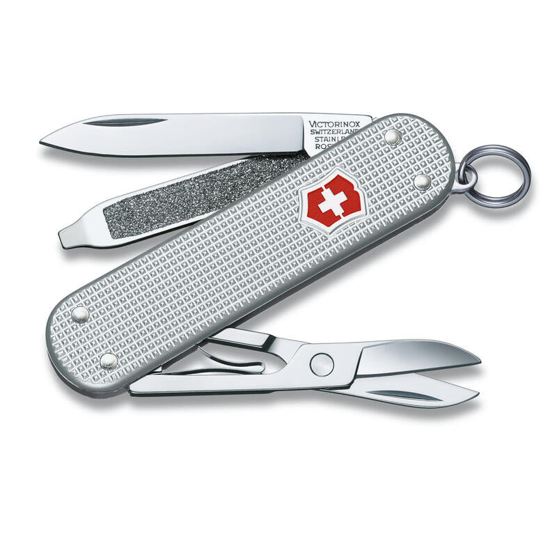 Victorinox Taschenmesser Classic Alox, Nagelfeile, Schraubendreher, Ring, Klinge, Schere, Multi-Tool Knife