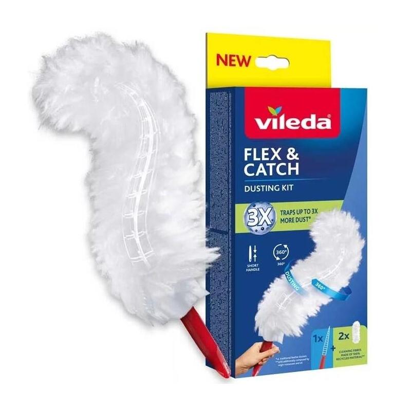 Vileda Flex & Catch Staubwedel Mit Kurzem Stiel + 1 Einsatz