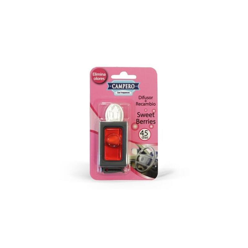 Vinfer Ambientador Membrana Coche Campero Car Fragances Difusor + Recambio Frutos Rojos