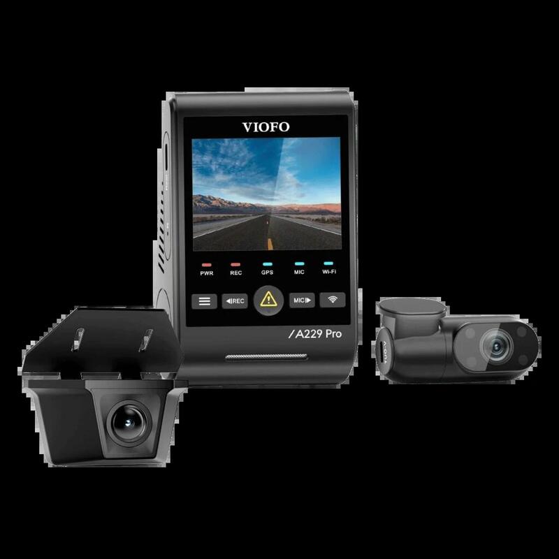 Viofo A229 Pro-W 3ch Cámara Delantera 4k 30fps, Trasera Waterproof 2k 30fps, Interior 1080p 30fps - Dash Cam