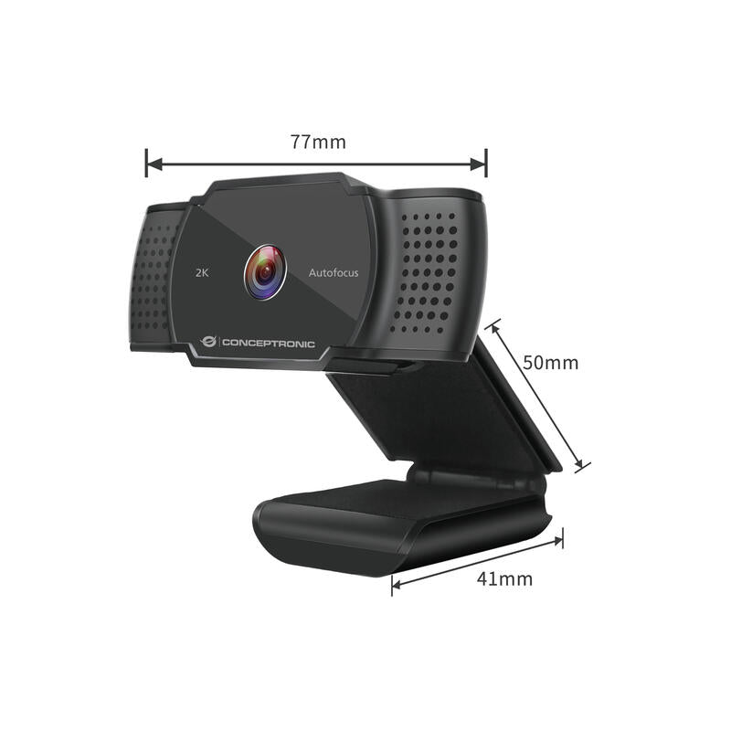 Webcam 2k Conceptronic Amdis 5mp Usb 3.6mm 30 Fps Angulo Vision 72º Microfono Integrado