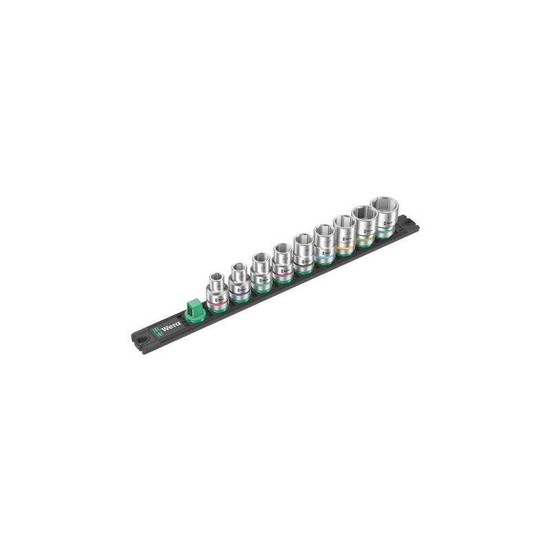Wera Tira Magnética Para Vasos C Imperial 1 Juego De Vasos De 1/2", Pulgadas, Negro/Verde, 9 Piezas 5005480001