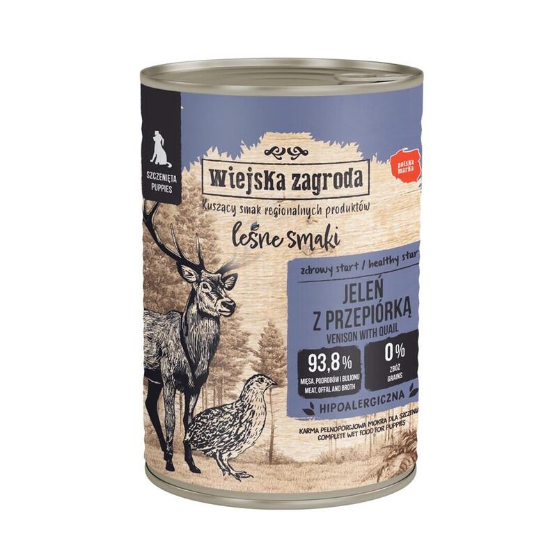 Wiejska Zagroda Forest Flavors Puppy Deer With Quail - Comida Húmeda Para Perros - 400g