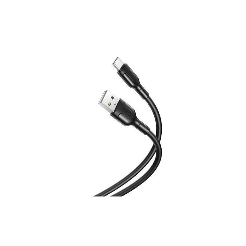Xo Cable De Carga Y Transmision De Datos Tipo C - Longitud 1m - Silicona Suave Y Duradera - Alta Velocidad 5v, 2.1a - Conector Tipo C (Negro)