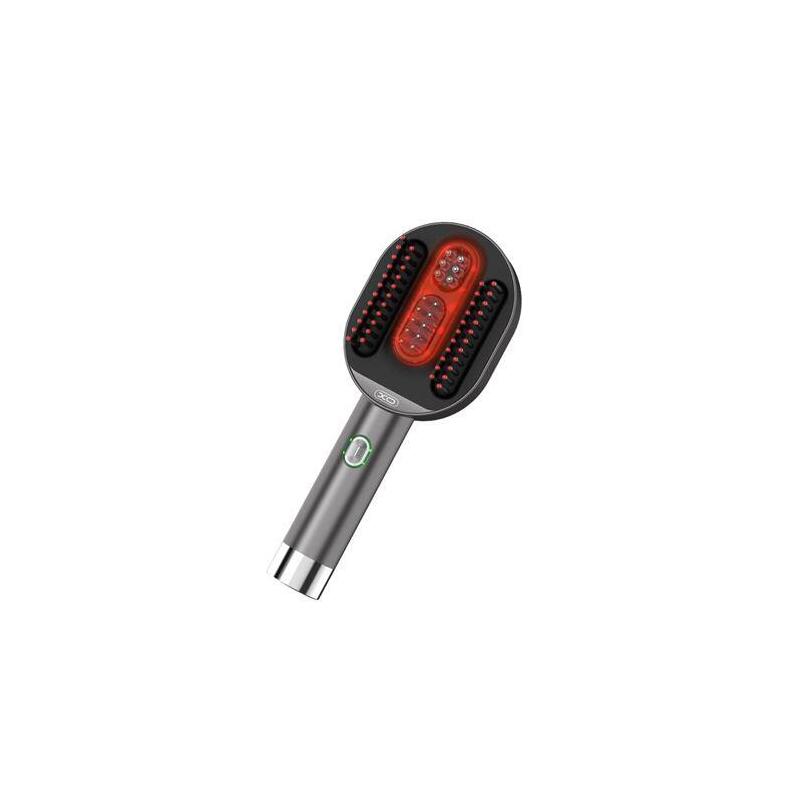 Xo Fg12 Secador Con Cepillo Y Funcion Masaje - Potencia 5w - Bateria De 1500mah - Terapia Con Luz Roja - Gris