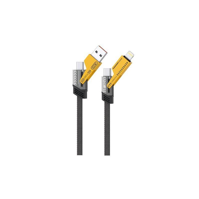 Xo Nb283 Cable Usb 4 En 1 Multifuncion - 60w - 1 Metro - Rgb - Negro