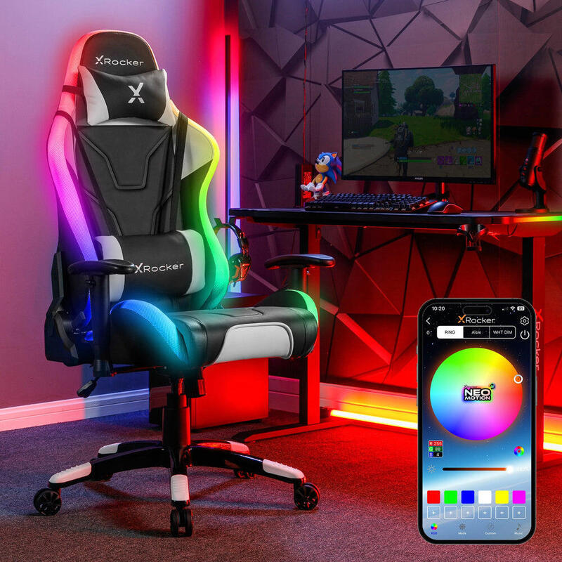 Xrocker Gaming Brostuhl Negro Led Iluminación Komfortkissen