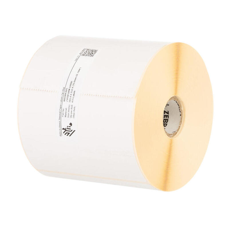 Label Paper 101.6mmx76.2mm Direct Thermal Z-Perform 1000d Uncoated Permanent Adhesive 25mm Core