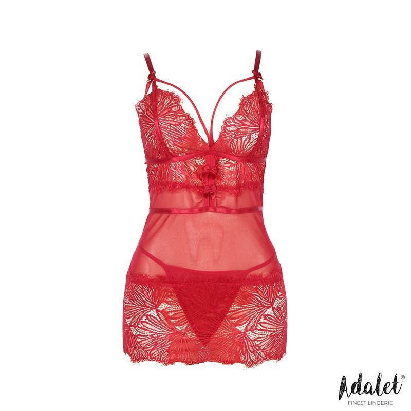 Zoe Babydoll Espalda Abierta Y Tanga Rojo Talla (Interno):S/M