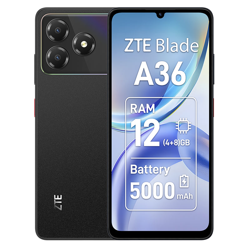 Zte Blade A36 6,75" Hd+ 4+8gb/64gb 5mp/8mp Nebula Black Op