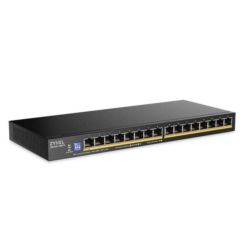 Zyxel 16-Port Gigabit Unmanaged Switch Slimline Con 135w Poe