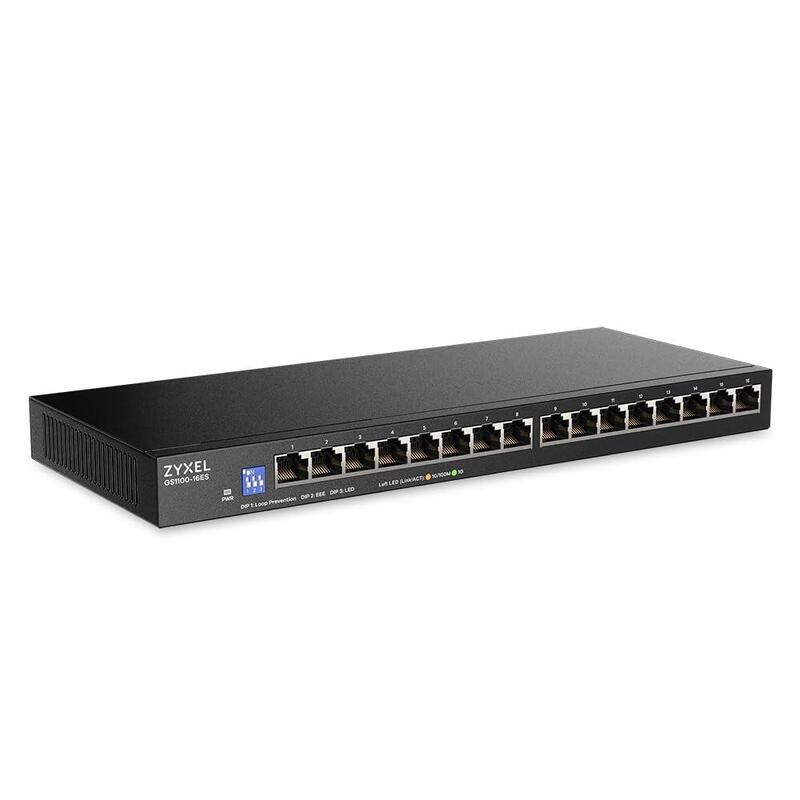 Zyxel 16-Port Gigabit Unmanaged Switch Slimline Con Dip Sele