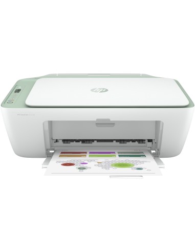 Hp Deskjet 2722e Multifunción Color Wifi Fax Móvil Blanca Y Verde