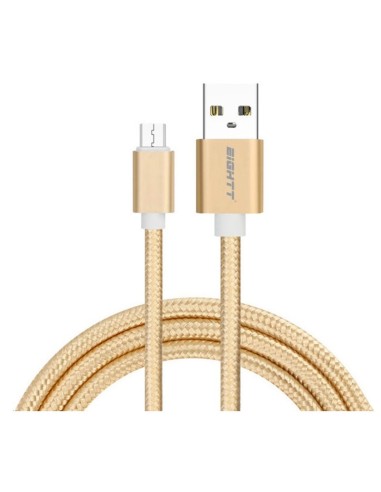 Eightt Cable Usb A Micro Usb 1m Trenzado Nylon Oro