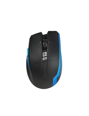 Raton Gigabyte Aire M93 Ice, Mano Derecha, Laser, Rf Inalámbrico, 2000 Dpi, 90 G, Negro, Azul