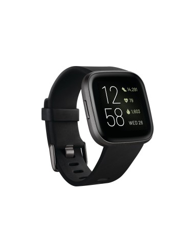 Fitbit Fb507bkbk Versa 2 Negro/aluminio Smartwatch Reloj De Salud Y Forma Física Con Amazon Alexa Integrada