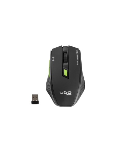 Ugo Raton Inalambrico Office My-04 Black Alcance 10m 1800dpi 6 Botones Micro Receptor Usb