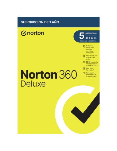 Norton 360 Deluxe 50gb Es 1 User 5 Device 12mo Box