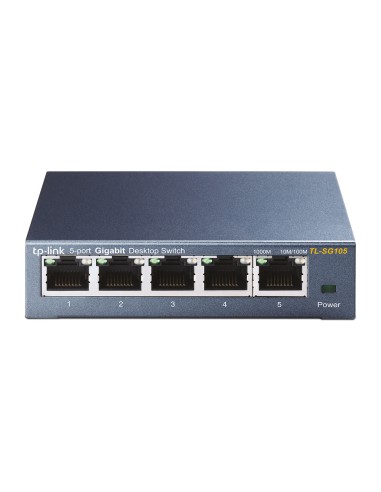 Tp-link Tl-sg105 Switch 5 Puertos Gigabit 10/100/1000 Mbps Metálico