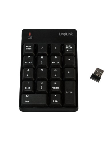 Logilink Teclado Numerico Rf Wireless, Con 18 Teclas, Negro