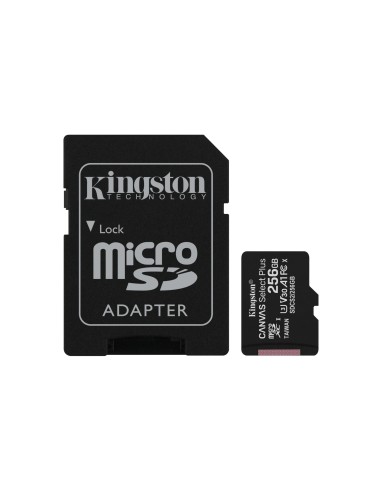 Micro Sd Kingston 256gb Sdxc Canvas Select+adapt Cl10 / R: 100mb/s  W:85mb/s Sdcs2/256gb