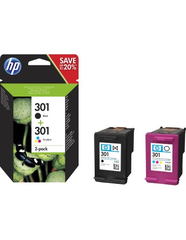 Tinta Original Hp 301 Multipack Negro Tricolor N9j72ae