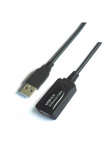 Aisens Cable Extension Usb 2.0 Con Amplificador - Tipo A Macho A Hembra - 5m - Negro