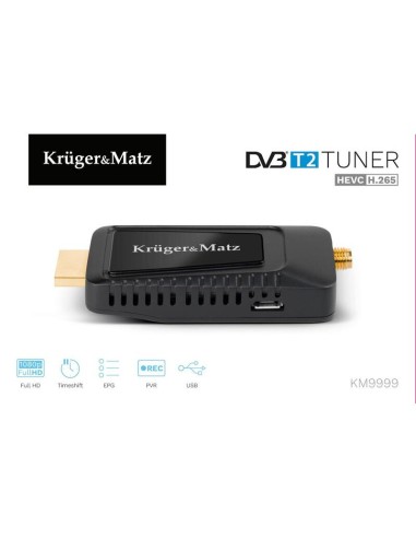 Kruger & Matz Mini Dekoder Dvb-t2 H.265 Hevc Km9999