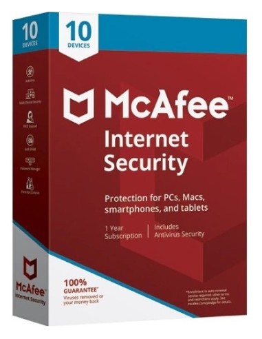 Mcafee antivirus Internet Security 10 Dispositivos Pc/mac/ios/andro